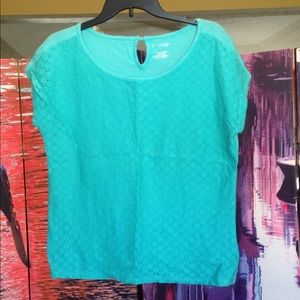 Preppy blue blouse with circle pattern